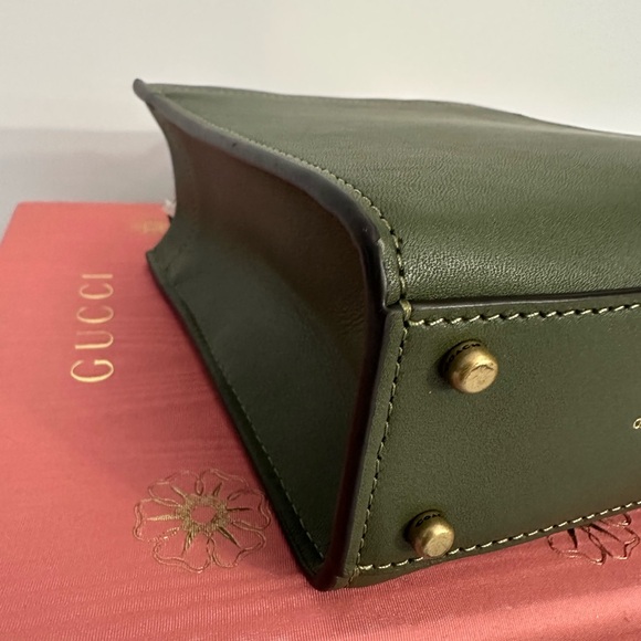 COACH Mini Cashin Tote Bag Crossbody Glovetanned Leather in Olive Green C4828 - Picture 13 of 17